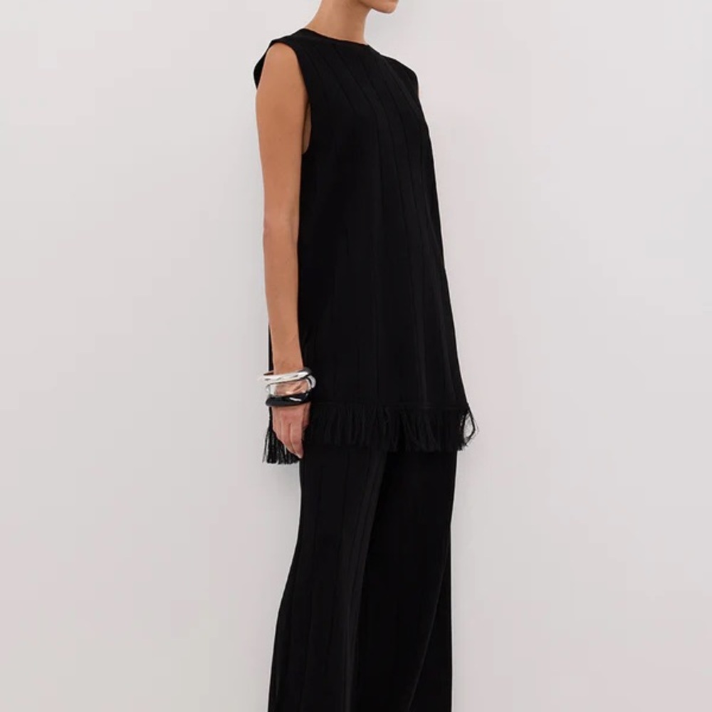 DISSH Aria Black Fringed Top